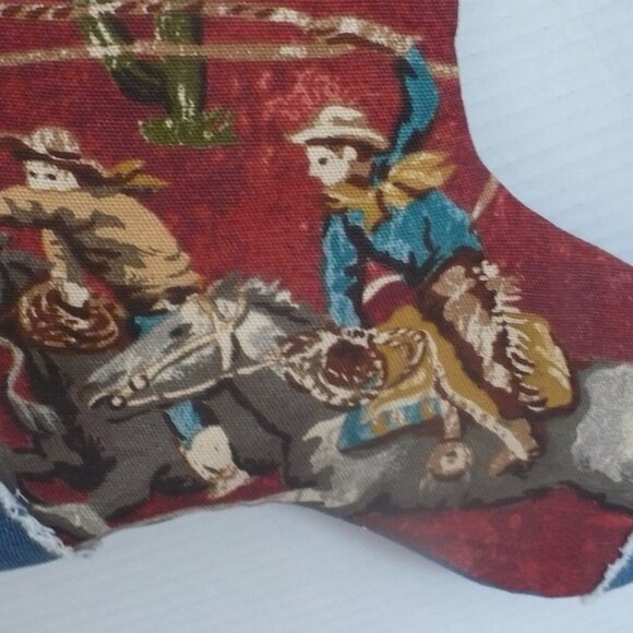 Handmade Western Ranch Style Christmas Stocking - Picture 2 of 7